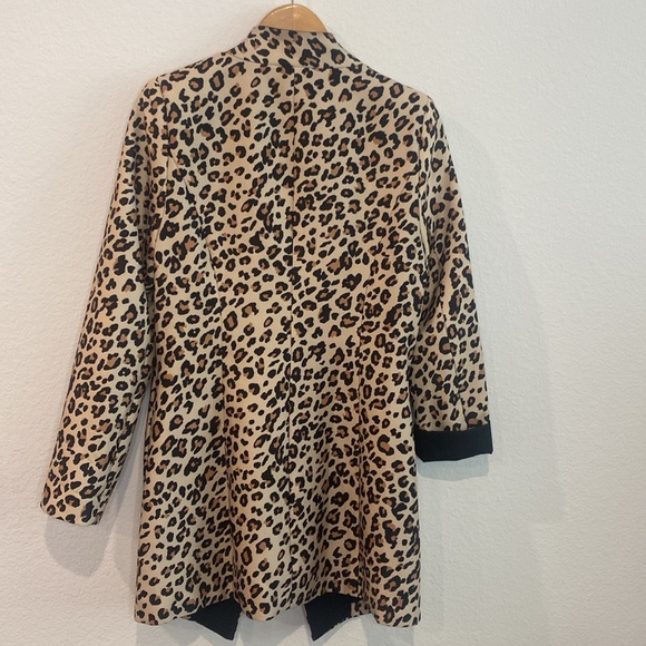 Floryday Leopard Print Long Singe Button Womens Blazer M - Picture 4 of 11